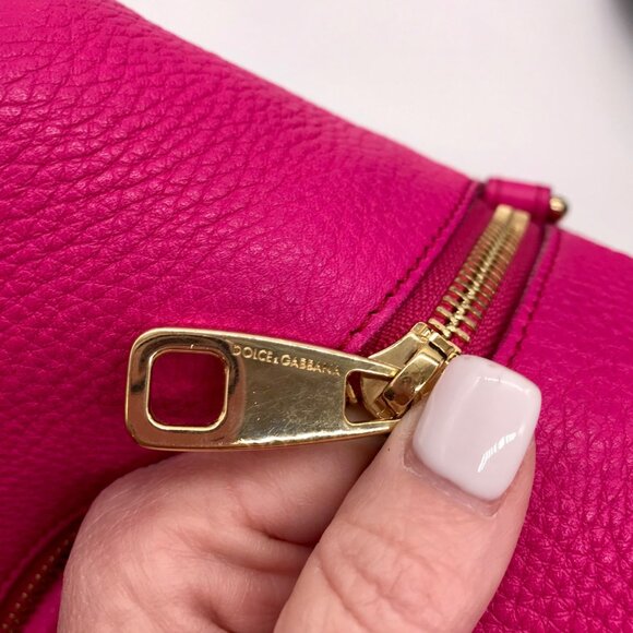 Dolce & Gabbana Pink Pebbled Leather Satchel Bag - Picture 13 of 16